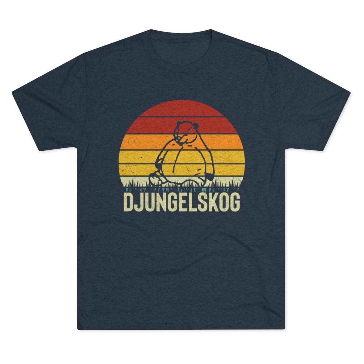 DJUNGELSKOG Sunset Tee T-Shirt Printify Outline Navy S