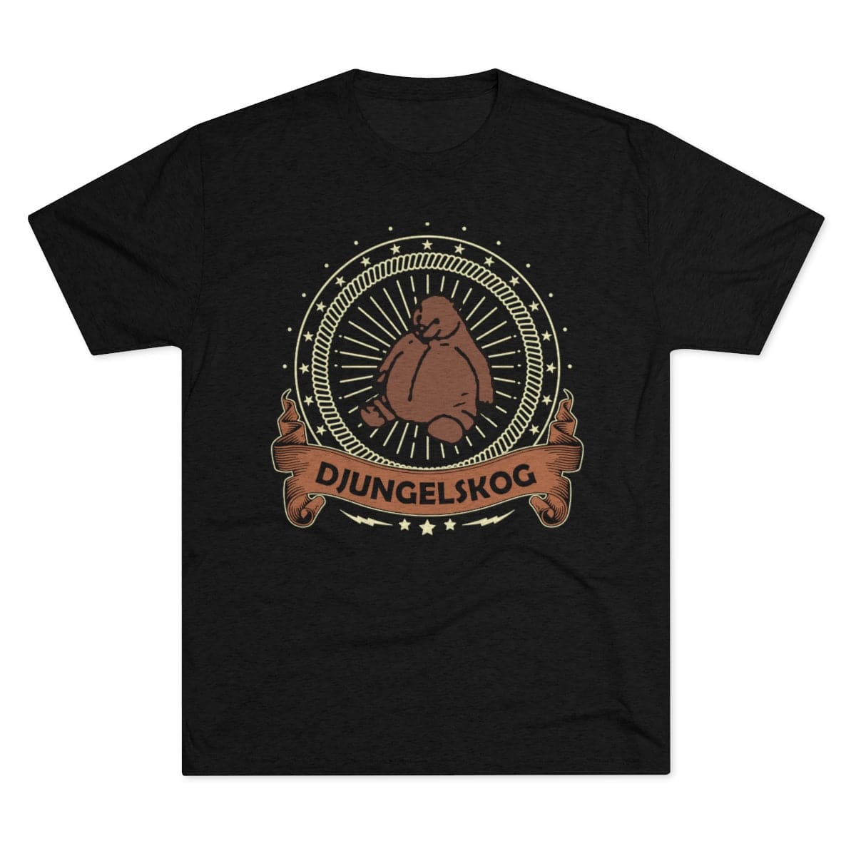 DJUNGELSKOG Banner Tee T-Shirt Printify Black & Brown S 